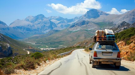 Fototapeta premium Family SUV on a Camping Trip