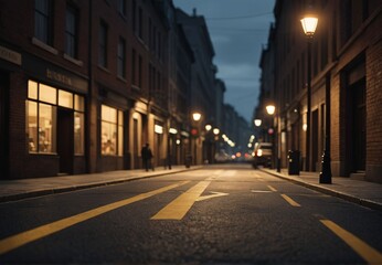 The quiet, dark expanse stretches out, with the soft glow of the lights casting long shadows and creating a sense of calm solitude.