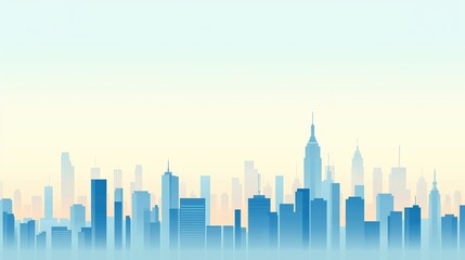 Obraz premium Aerial view, bustling city business district with skyscrapers, flat design illustration