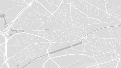 Background Anderlecht map, Belgium, white and light grey city poster with roads and water.