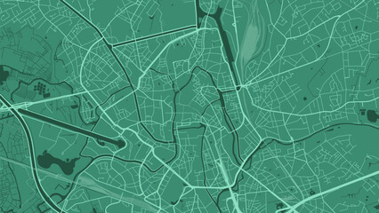 Green Ghent map, city in Belgium. Streetmap municipal area.
