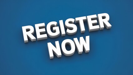 3D Register now text banner