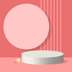 A vibrant, multi-colored pedestal background designed for product photography