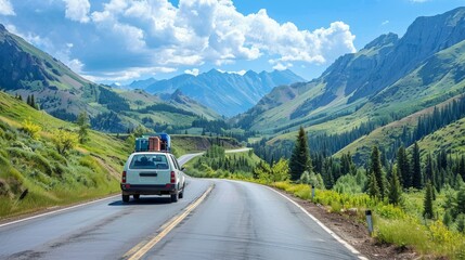 Family SUV on a Camping Trip