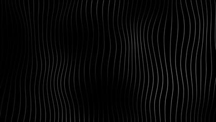 Abstract black background with white wavy lines, minimalist design, digital art