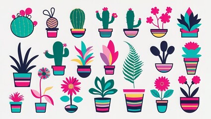 Variation flat vector plant art