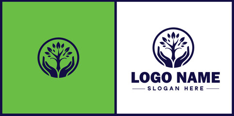 NGO icon Charitable group Voluntary agency Nonprofit organization flat logo sign symbol editable vector