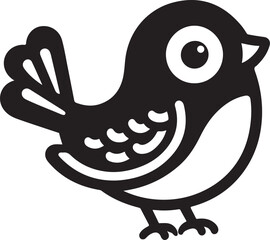 Bird Image Silhouette Vector Style illustration on a White Background