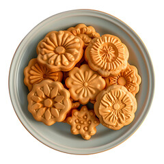 Naklejka premium Cookies on a plate isolated on transparent background remove png, Clipping Path