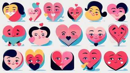 Vibrant flat vector love art