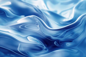 Obraz premium Abstract blue liquid background with wavy pattern, light and shadow effects. Close-up, high resolution, detailed fluid texture, digital art.