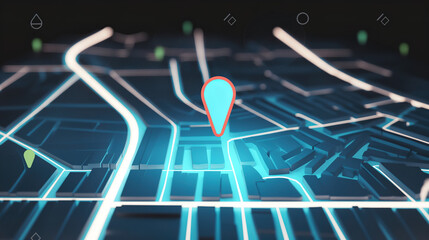 minimalist map with navigation route
