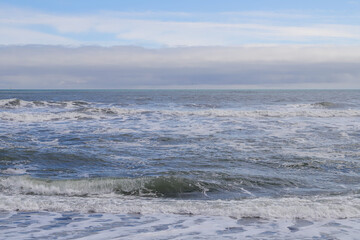 sea and sky. waves on the beach