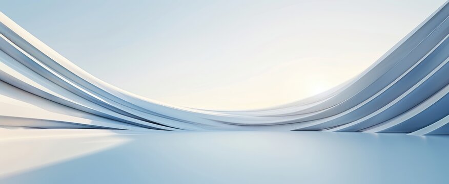 Abstract white architecture forming a tunnel with light background