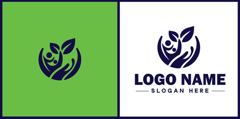 NGO icon Charitable group Voluntary agency Nonprofit organization flat logo sign symbol editable vector