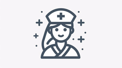Fototapeta premium Flat Icon of Nurse with Medical Cross