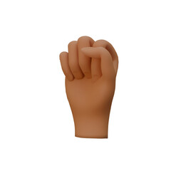 3d Render of Stylized hand sign isolated on white background