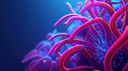 Obraz premium A Close-up Shot of a Holographic ethnic bioluminescence, glowing diverse life