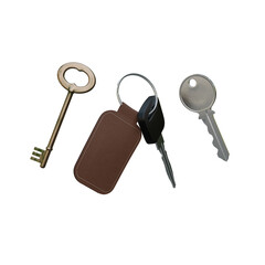 3d Render of Keys isolated on white background