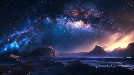 Naklejka premium ancient civilization that interprets the Milky Way as a pathway to the gods.