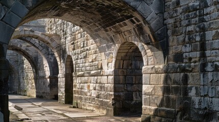 Stone Archway Pathway in an Ancient Structure