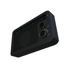 3d Render of Radio Isolated on white background