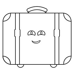 Travel suitcase with emoji for travel.