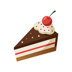 Cute Cake Birthday piece vector illustrarion