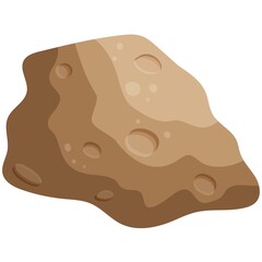Cartoon Space Rock with Craters Vector Illustration