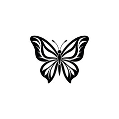 Fototapeta premium Silhouette of butterfly vector line art illustration