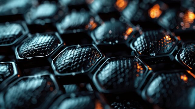 Close-up minimal Style of Macro image of carbon capture nanoparticles in action