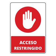 Icono de acceso restringido sobre un fondo blanco aislado. Vista de frente y de cerca. Copy space
