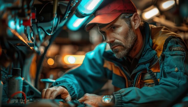 Experienced Auto Repair Mechanic Conducts Thorough Inspection, Ensuring Your Car's Safety and Performance, Auto Repair Shop, Professional Inspection Services, Car Maintenance, Trusted Mechanic