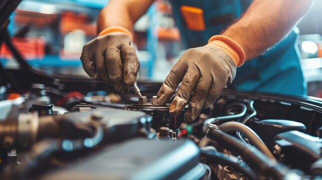 Expert Auto Mechanic Working on a Car Engine in a Repair Shop, Automotive Repair, Engine Repair, Auto Specialist, Car Maintenance