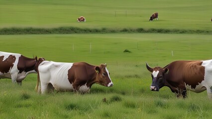 Group of holstein cows in a meadow
