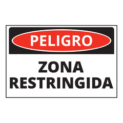 Cartel de peligro zona restringida. Solo personal autorizado. Vector