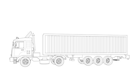 truck sketch symbol 3d illustration