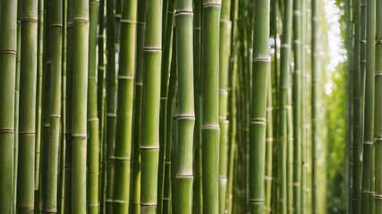 Bamboo stalks with visible joints and texture. Generative AI