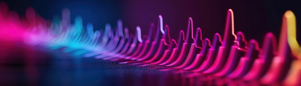 A Close-up Shot of a Vibrant human spectrograms, colorful voice prints