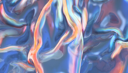 Obraz premium Transparent glossy glass ribbon. Curved wave in motion. 