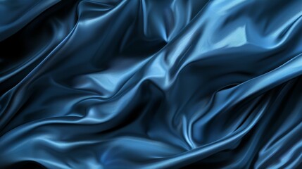 Obraz premium Luxurious blue silk fabric texture with elegant drapery