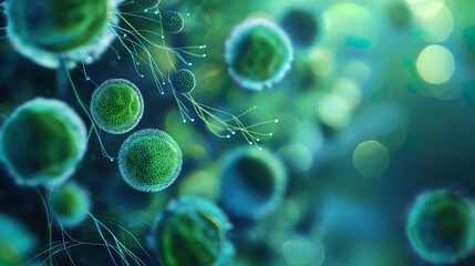 futuristic background of microorganism