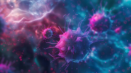 futuristic background of microorganism