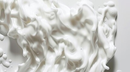 Fototapeta premium Creamy white texture of milk foam top view