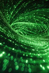 Green Light Swirl in Dark Room