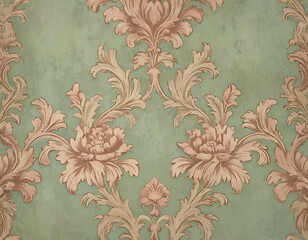 vintage damask wallpaper showcasing a luxurious floral pattern with ornate details