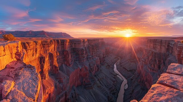 Breathtaking Sunset over the Majestic Grand Canyon