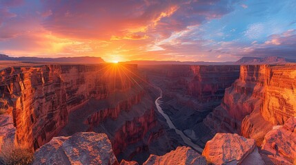 Breathtaking Sunset Over the Grand Canyon National Park