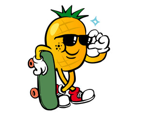 Pineapple mascot vector illustration