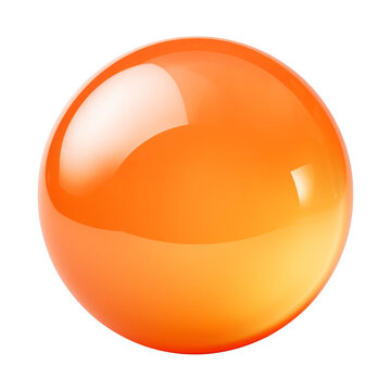 orange sphere ball isolated on transparent background cutout